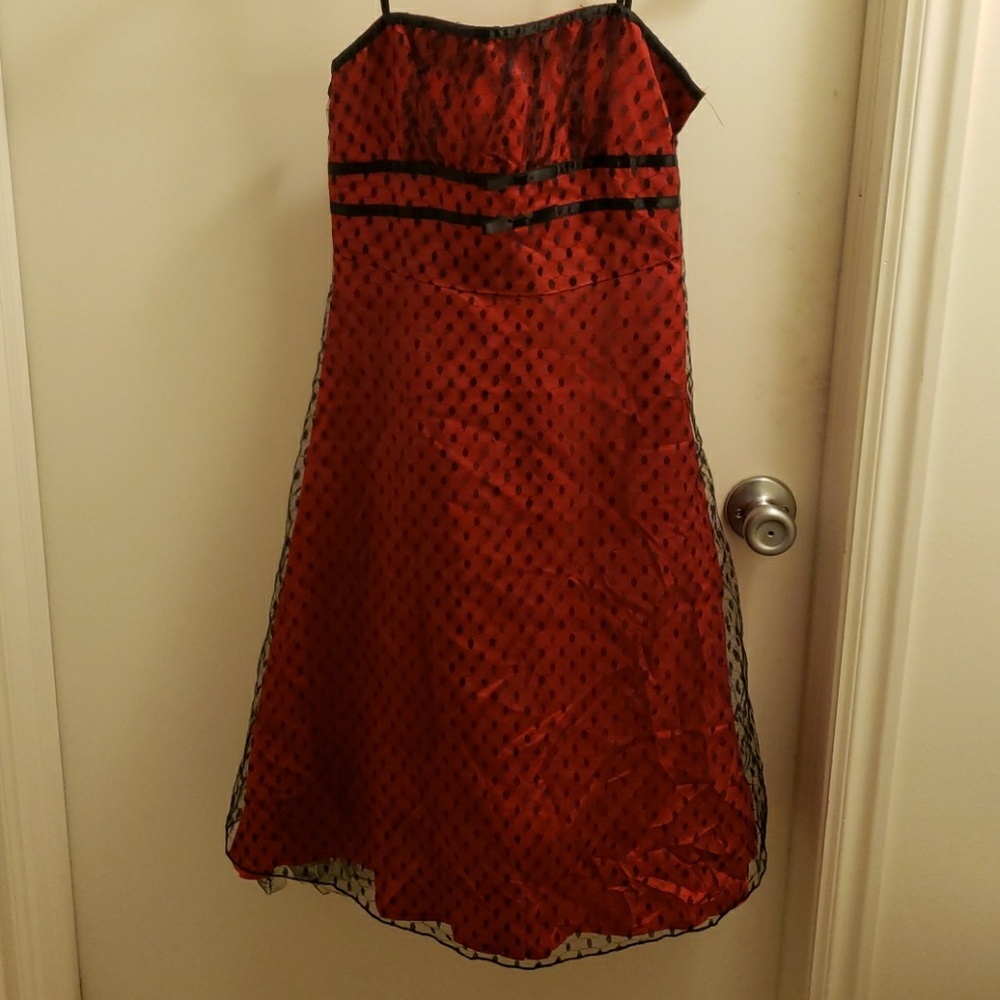 Red and black dress